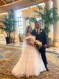 Ball Gown Off-the-shoulder Tulle 3D Floral Prom Dresses