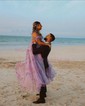 Ball Gown Square Neck Tulle Floral Prom Dresses With Butterfly