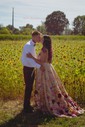 Ball Gown Sweetheart Tulle 3D Floral Prom Dresses