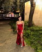 Sweetheart Satin Corset Prom Dresses with Ruched