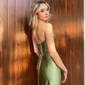 Fitted Sweetheart Satin Ruched Prom Dresses with Slit