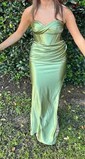 Fitted Sweetheart Satin Ruched Prom Dresses with Slit