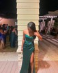 Mermaid Strapless Satin Corset Prom Dresses with Beading