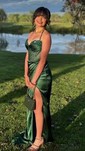 Mermaid Strapless Satin Corset Prom Dresses with Beading