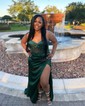 Mermaid Strapless Satin Corset Prom Dresses with Beading