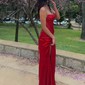 Mermaid Strapless Satin Corset Prom Dresses with Beading