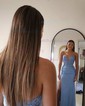 Mermaid V-neck Ruched Satin Prom Dresses with Appliques