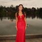 Mermaid V-neck Ruched Satin Prom Dresses with Appliques