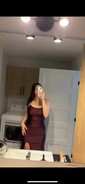 Fitted Jersey Square Neck Prom Dresses with Slit