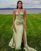Mermaid Sweetheart Satin Corset Prom Dresses with Appliques