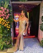 Sparkly Mermaid Off-the-shoulder Sequin Prom Dresses with Ruched