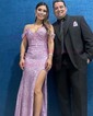 Sparkly Mermaid Off-the-shoulder Sequin Prom Dresses with Ruched