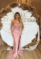 Mermaid Satin Corset Prom Dresses with Appliques