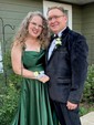 A-line Cowl Neck Satin Prom Dresses with Slit
