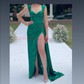 Fitted Off-the-shoulder Satin Prom Dresses with Ruched