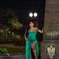 Fitted Off-the-shoulder Satin Prom Dresses with Ruched