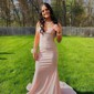 Mermaid V-neck Jersey Backless Prom Dresses