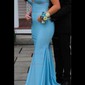 Mermaid V-neck Jersey Backless Prom Dresses