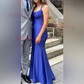 Sheath/Column Scoop Neck Jersey Prom Dresses With Ruched