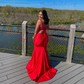 Sheath/Column Scoop Neck Jersey Prom Dresses With Ruched