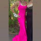 Sheath/Column Scoop Neck Jersey Prom Dresses With Ruched