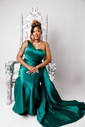 Mermaid Satin One Shoulder Satin Prom Dresses With Ruched