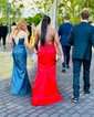 Sheath/Column Strapless Satin Prom Dresses With Ruched