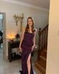 Sheath/Column Strapless Satin Corset Prom Dresses With Ruched
