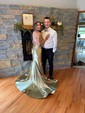 Mermaid V-neck Jersey Backless Prom Dresses With Ruched