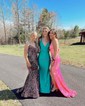 Mermaid V-neck Jersey Cut Out Prom Dresses With Ruched