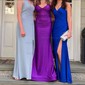 Mermaid V-neck Jersey Prom Dresses With Ruched