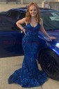 Mermaid V-neck Sparkly Sequin Prom Dresses