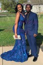 Mermaid V-neck Sparkly Sequin Prom Dresses