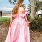 Ball Gown Off-the-shoulder Satin Sweep Train Bow Prom Dresses