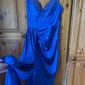 Sheath/Column V-neck Satin Corset Prom Dresses With Ruched