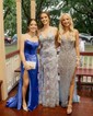 Sheath/Column Strapless Satin Corset Prom Dresses With Ruched