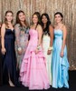 Princess Strapless Tulle Ruffle Prom Dresses