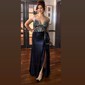 Sheath/Column V-neck Ruched Satin Prom Dresses With Beading
