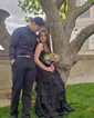 Ball Gown Strapless Chiffon Tiered Prom Dresses With Appliques