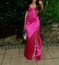Sheath/Column Strapless Satin Corset Prom Dresses With Beading