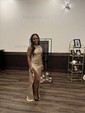 Elegant Black Satin Bodycon One Shoulder Ruffle Prom Dresses