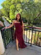 Elegant Black Stretch Crepe Bodycon Ruffle Prom Dresses