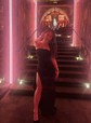 Elegant Black Stretch Crepe Bodycon Ruffle Prom Dresses