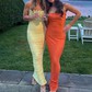 Elegant Black Jersey Bodycon Ruched Split Prom Dresses