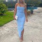 Elegant Black Jersey Bodycon Ruched Split Prom Dresses
