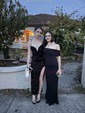 Elegant Black Jersey Bodycon Ruched Cut Out Prom Dresses