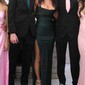 Elegant Bodycon Satin Cowl Neck Split Prom Dresses
