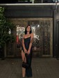 Elegant Bodycon Satin Cowl Neck Split Prom Dresses