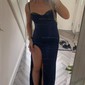 Modest Sheath/Column Satin Sweetheart Split Prom Dresses