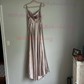 A-line Cowl Neck Satin Prom Dresses with Slit